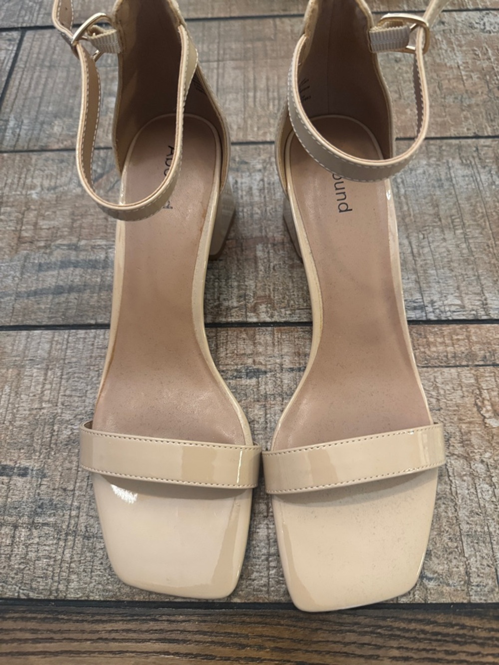 Abound Nude Patent Ankle-Strap Block Heel Sandals